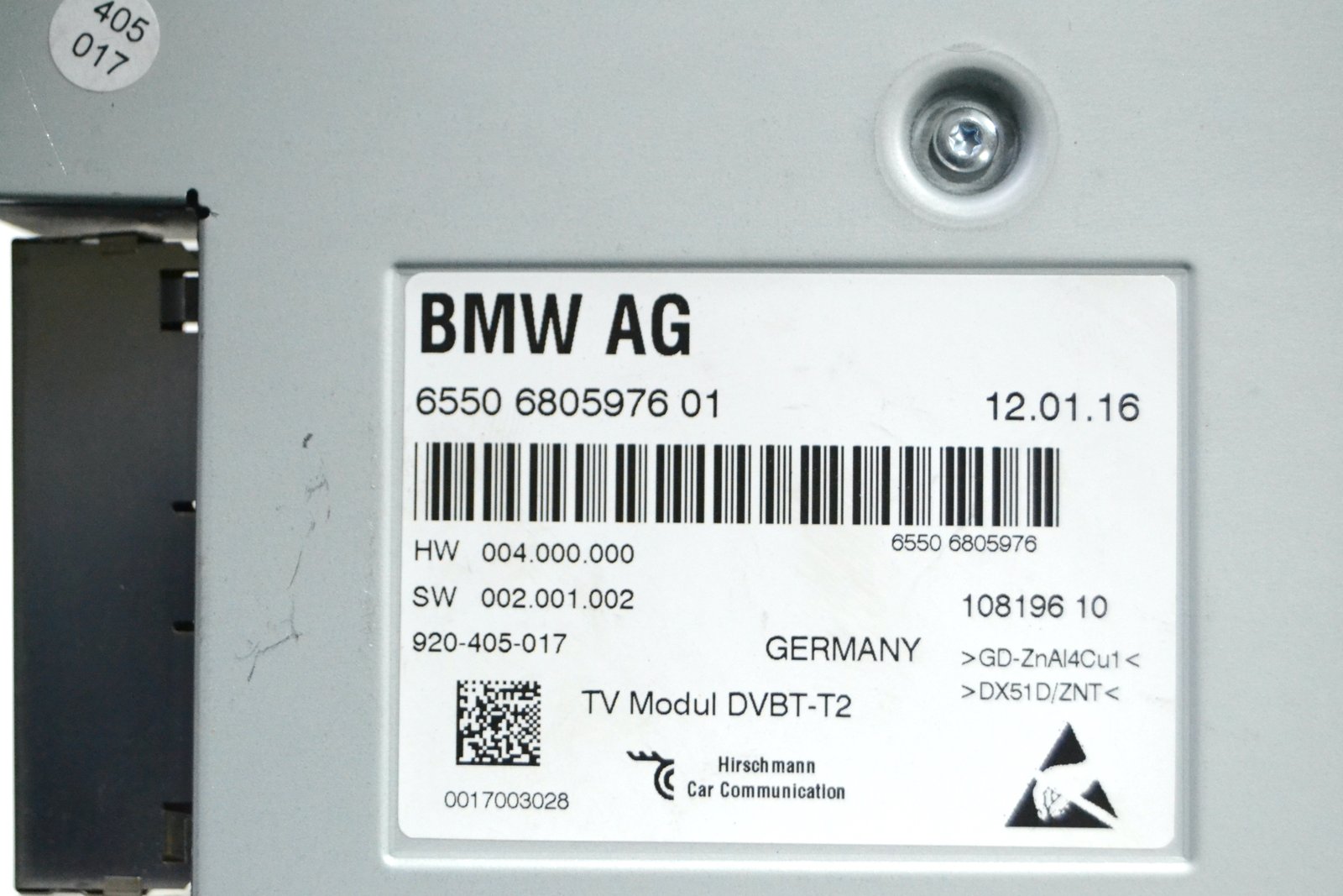 6805976 8782606 bmw F01 F02 F07 F10 F11 F15 F16 F36 G30 G11 G12 G32 TV VIDEO 