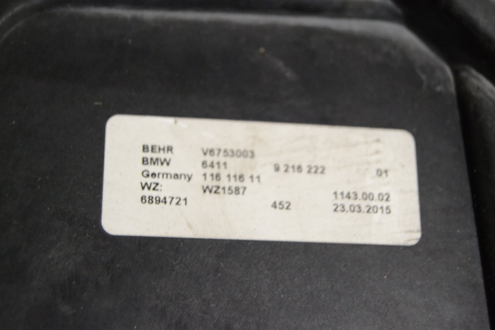 9216222 bmw F01 F02 F04 F07 F10 F11 F12 F13